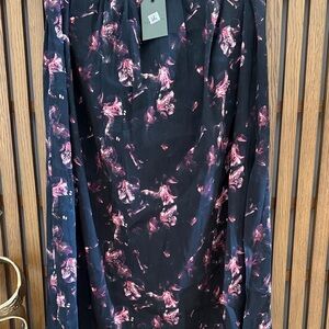 Floral Black and Pink Skirt